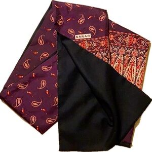 SARAR Silk Purple Paisley Scarf High End
